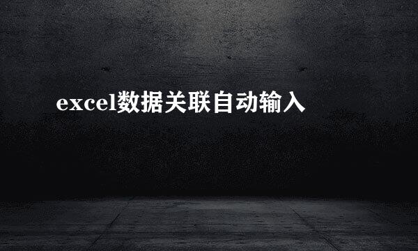 excel数据关联自动输入