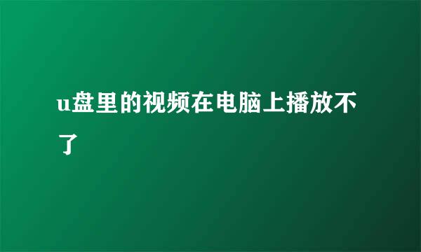 u盘里的视频在电脑上播放不了