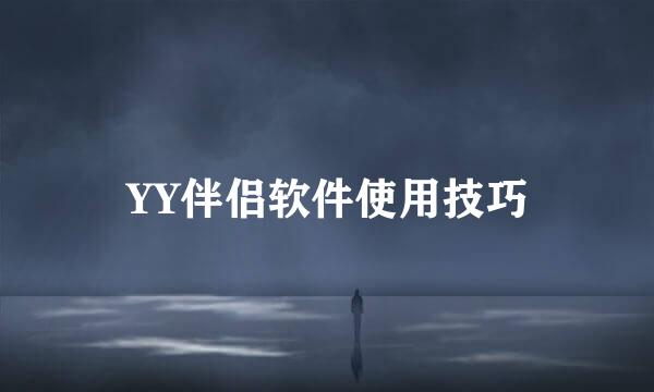 YY伴侣软件使用技巧