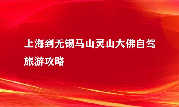 上海到无锡马山灵山大佛自驾旅游攻略