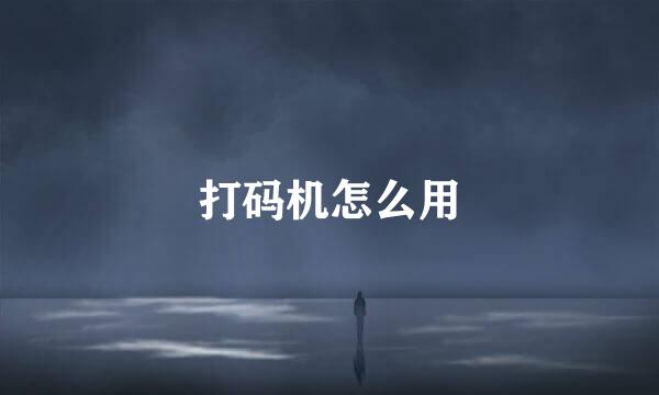 打码机怎么用