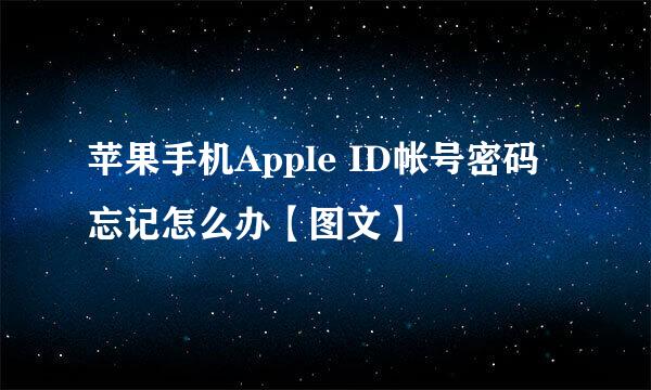 苹果手机Apple ID帐号密码忘记怎么办【图文】