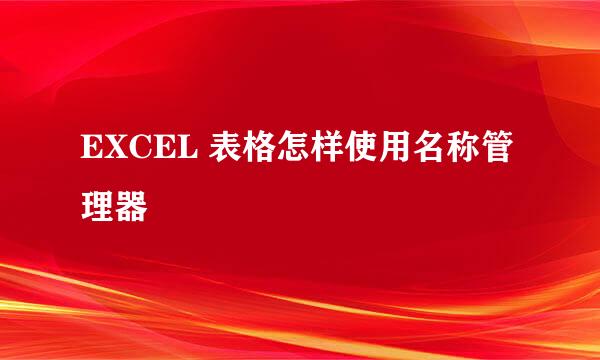 EXCEL 表格怎样使用名称管理器
