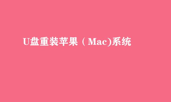 U盘重装苹果（Mac)系统
