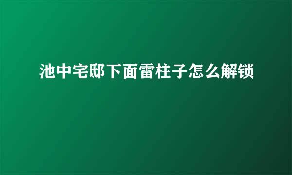池中宅邸下面雷柱子怎么解锁