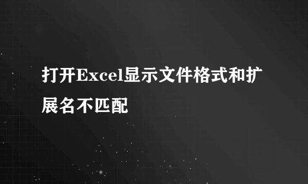 打开Excel显示文件格式和扩展名不匹配