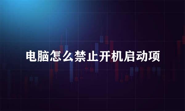 电脑怎么禁止开机启动项