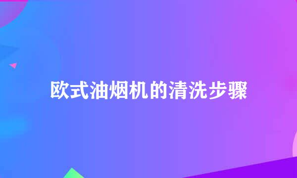 欧式油烟机的清洗步骤