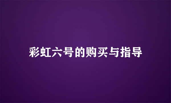 彩虹六号的购买与指导