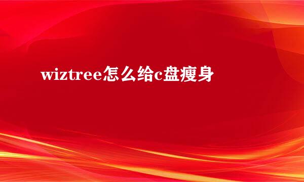 wiztree怎么给c盘瘦身