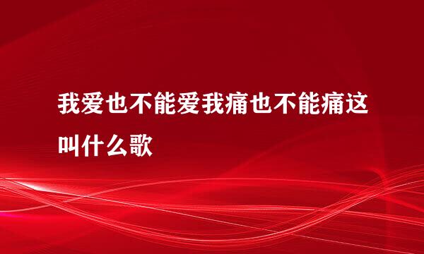 我爱也不能爱我痛也不能痛这叫什么歌