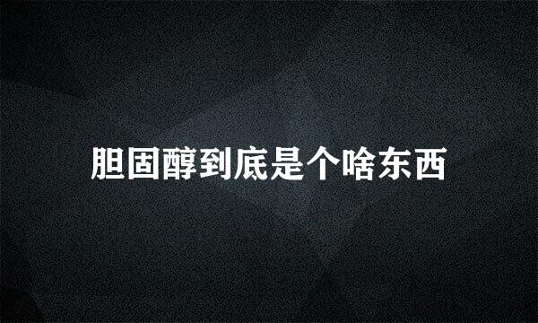 胆固醇到底是个啥东西