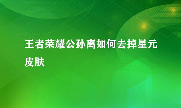 王者荣耀公孙离如何去掉星元皮肤