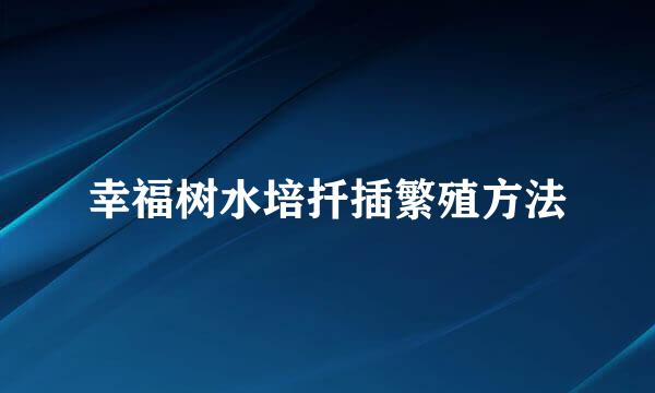 幸福树水培扦插繁殖方法