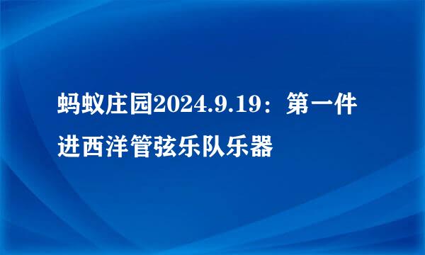 蚂蚁庄园2024.9.19：第一件进西洋管弦乐队乐器