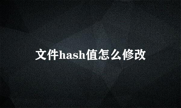文件hash值怎么修改