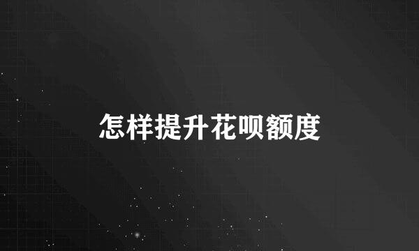 怎样提升花呗额度