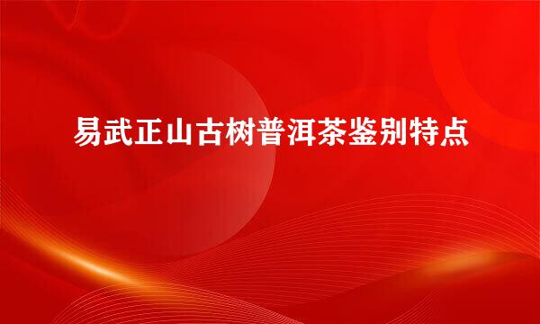 易武正山古树普洱茶鉴别特点