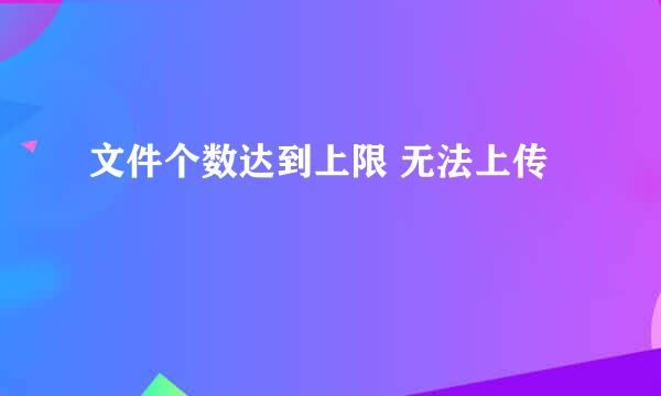 文件个数达到上限 无法上传