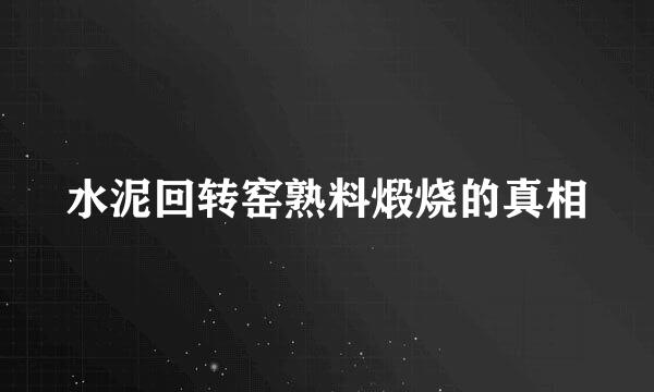 水泥回转窑熟料煅烧的真相