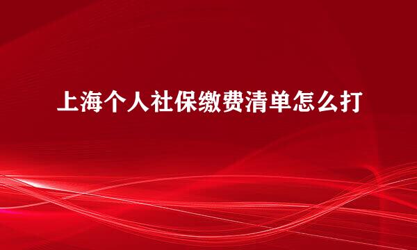 上海个人社保缴费清单怎么打