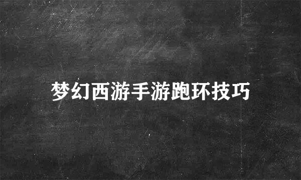 梦幻西游手游跑环技巧