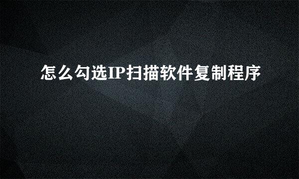 怎么勾选IP扫描软件复制程序
