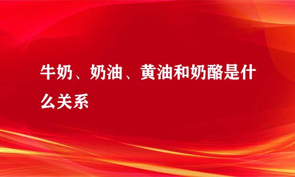 牛奶、奶油、黄油和奶酪是什么关系