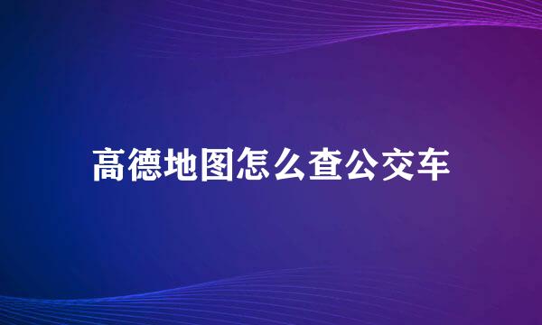 高德地图怎么查公交车