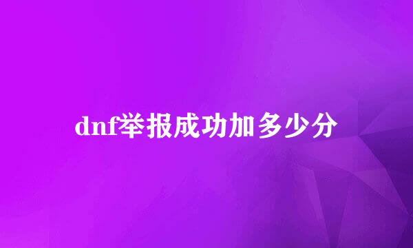 dnf举报成功加多少分