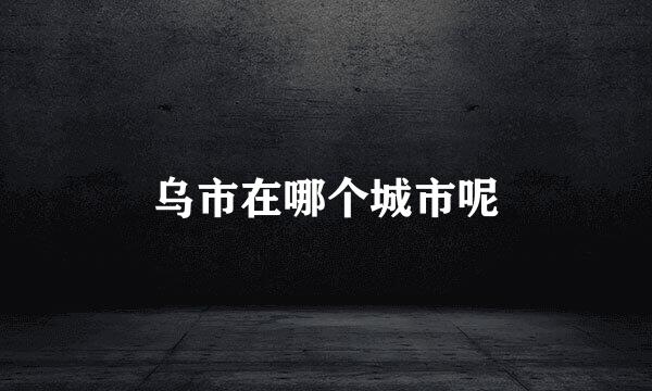 乌市在哪个城市呢