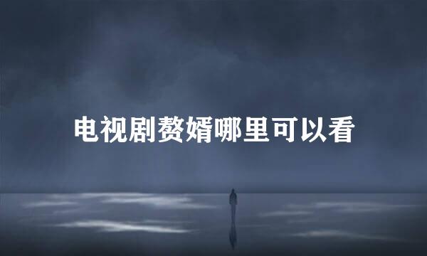 电视剧赘婿哪里可以看