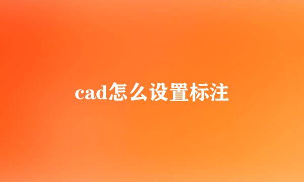 cad怎么设置标注