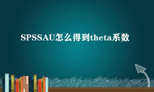 SPSSAU怎么得到theta系数