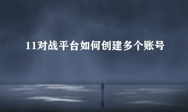 11对战平台如何创建多个账号