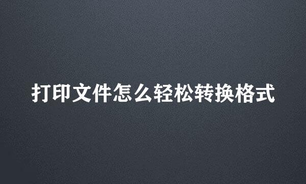 打印文件怎么轻松转换格式