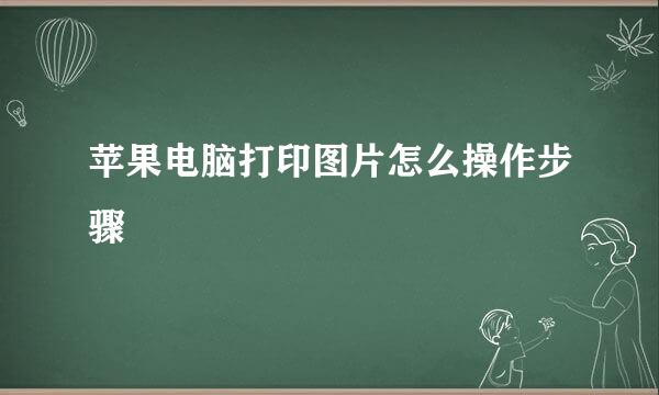 苹果电脑打印图片怎么操作步骤