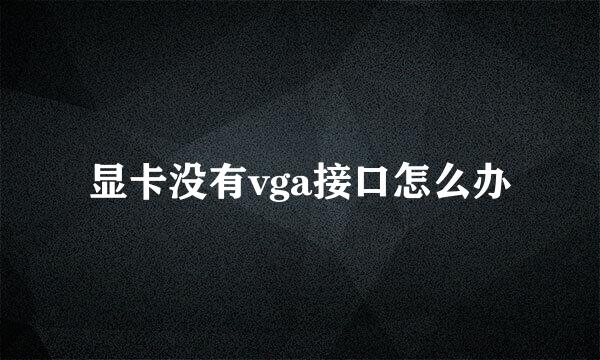 显卡没有vga接口怎么办