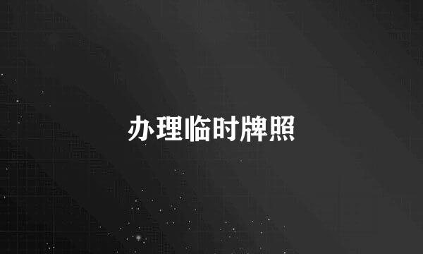 办理临时牌照