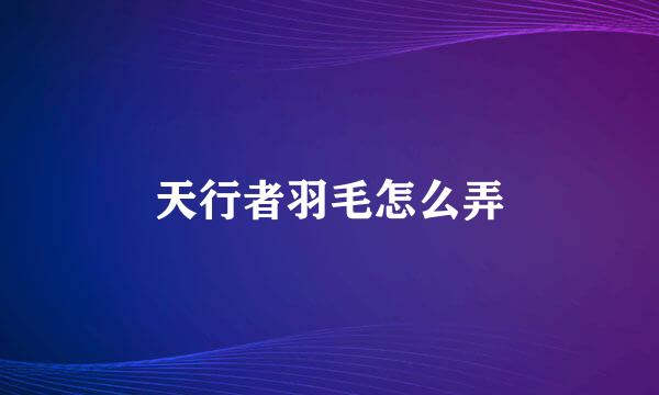 天行者羽毛怎么弄