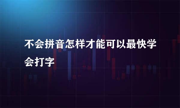 不会拼音怎样才能可以最快学会打字