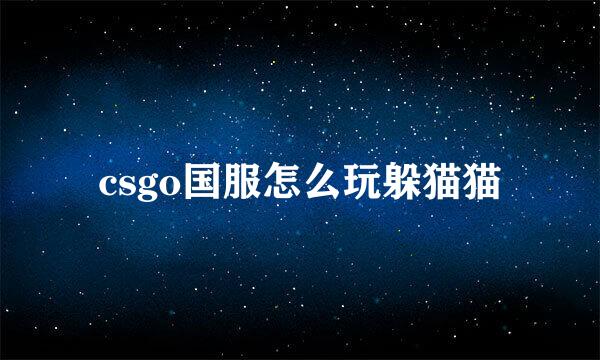 csgo国服怎么玩躲猫猫