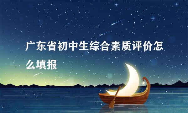广东省初中生综合素质评价怎么填报
