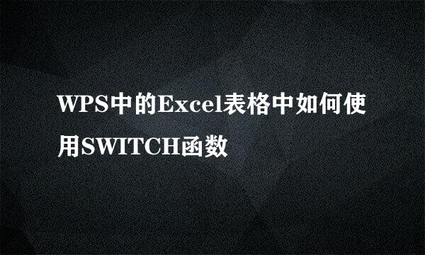 WPS中的Excel表格中如何使用SWITCH函数