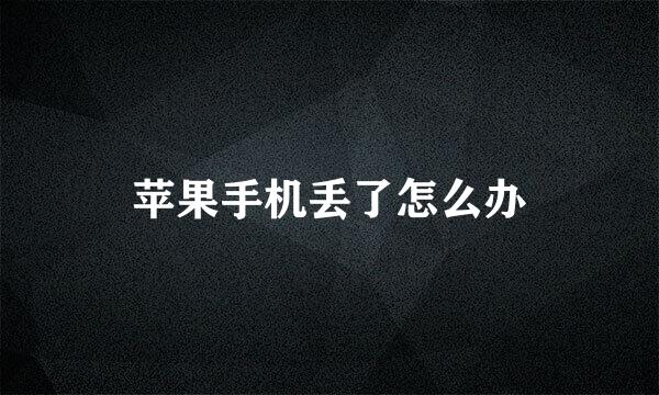 苹果手机丢了怎么办