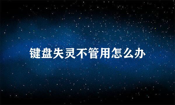 键盘失灵不管用怎么办