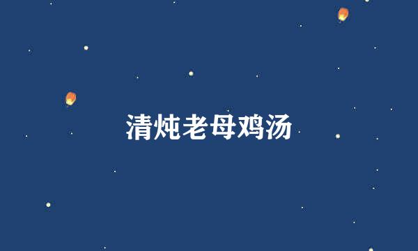 清炖老母鸡汤