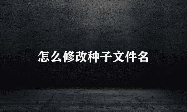 怎么修改种子文件名