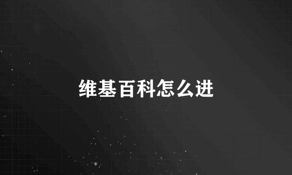 维基百科怎么进