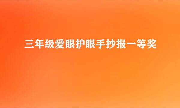 三年级爱眼护眼手抄报一等奖